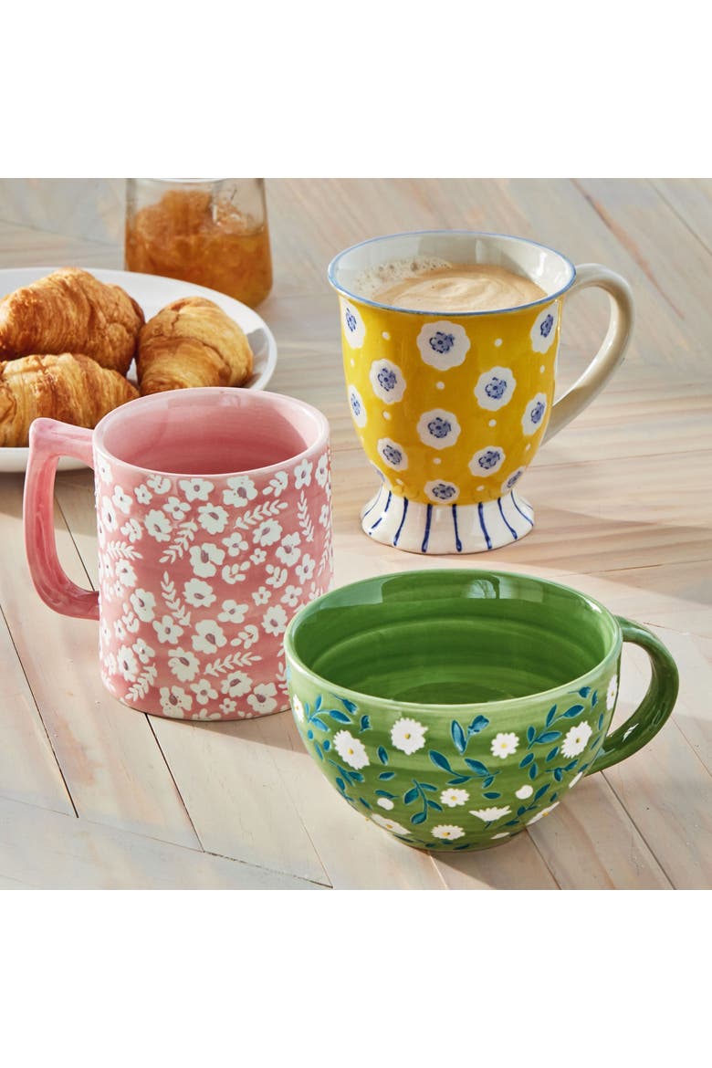 Mabel Footed Mug Multi Stoneware Everyday, Alternate, color, Yellow