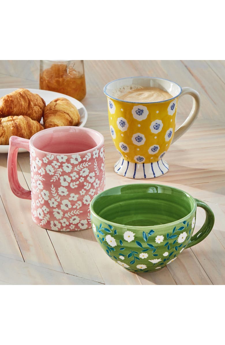 tag Mabel Footed Mug Multi Stoneware Everyday, Alternate, color, Yellow