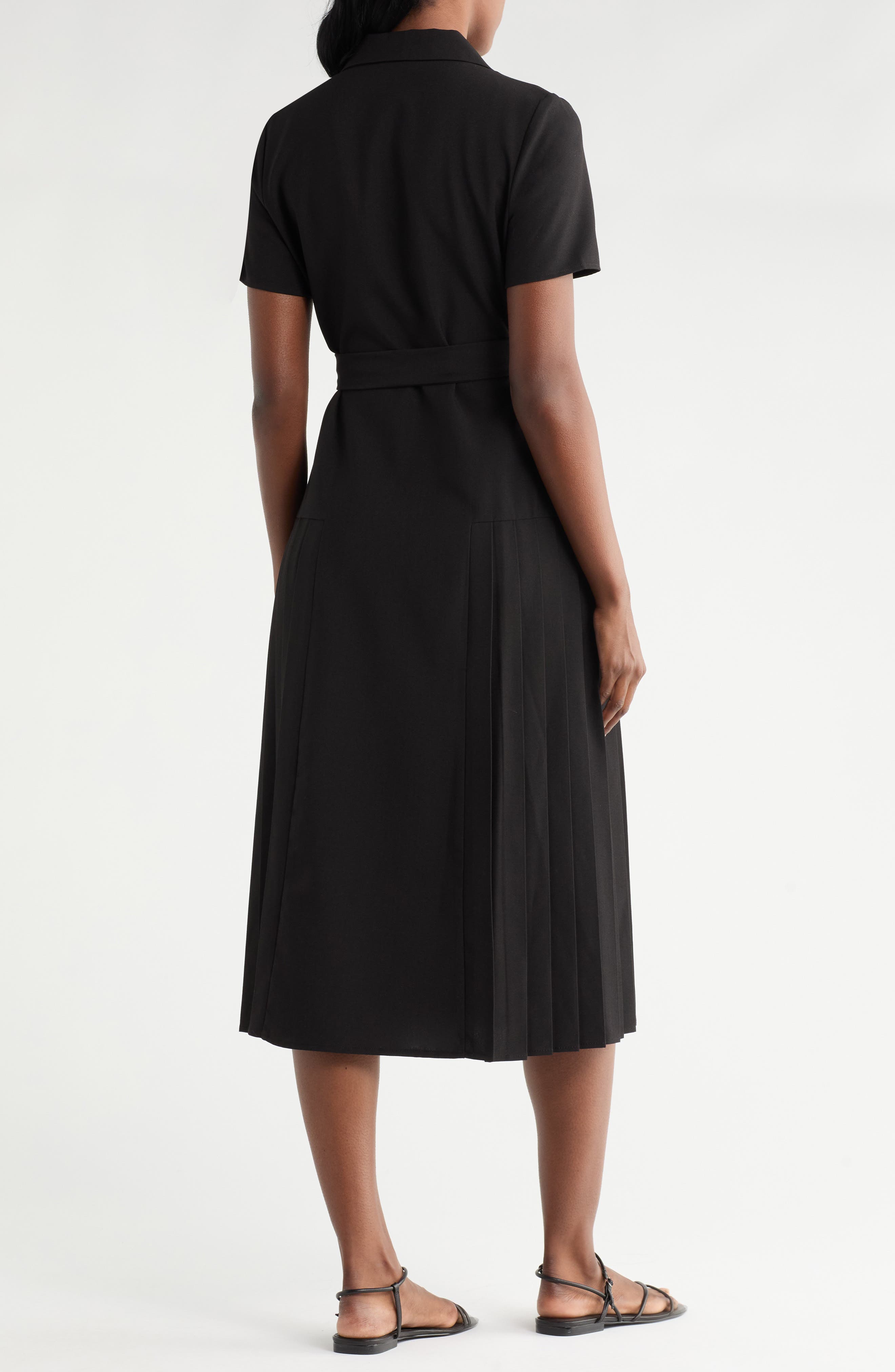 Pleated A-Line Shirtdress