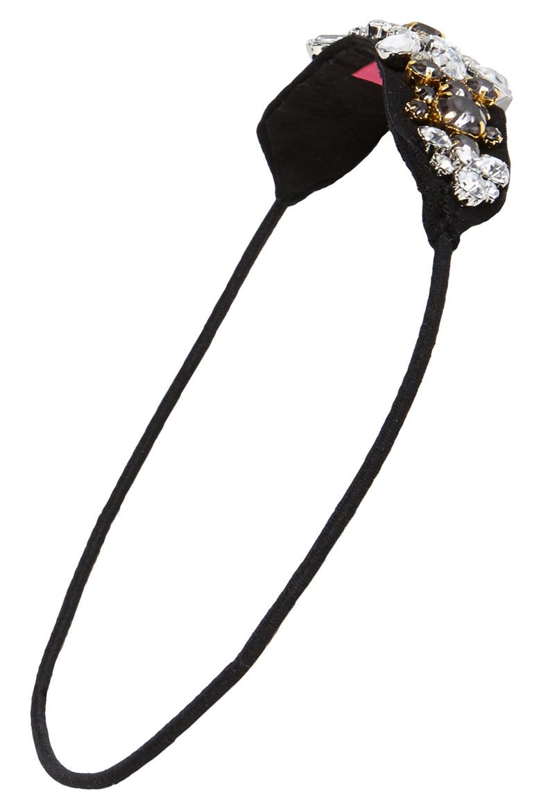 'Dress Me Up in Jewels' Head Wrap, Main, color, BLACK