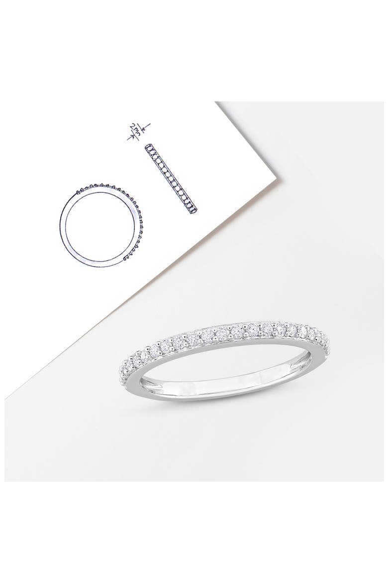 Sterling Silver Created Moissanite Band Ring, Alternate, color, SILVER
