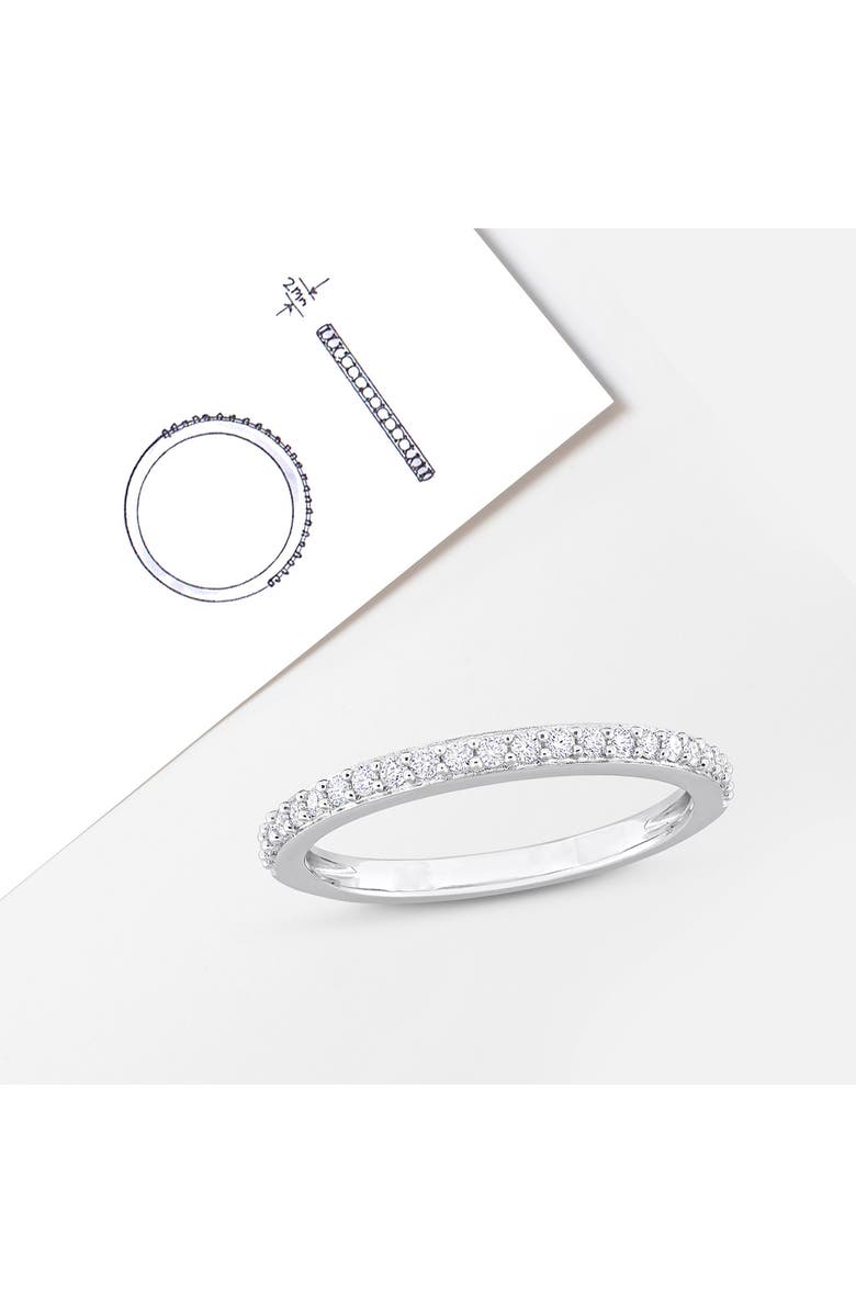 DELMAR Sterling Silver Created Moissanite Band Ring, Alternate, color, Silver