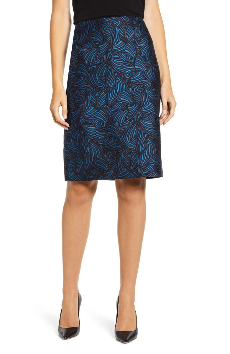 Anne Klein Jacquard Pencil Skirt, Main, color, 