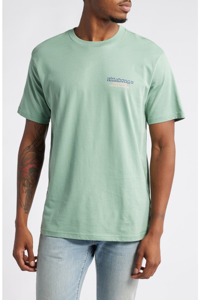 Twin Fins Cotton Graphic T-Shirt, Main, color, SAGE