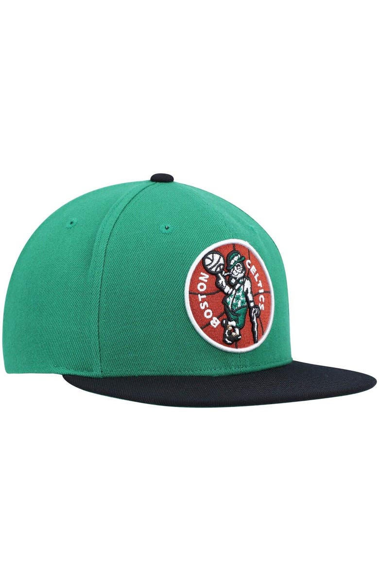 Mitchell & Ness Men's Mitchell & Ness Kelly Green/Black Boston Celtics Hardwood Classics Team Two-Tone 2.0 Snapback Hat, Alternate, color, Kelly Green