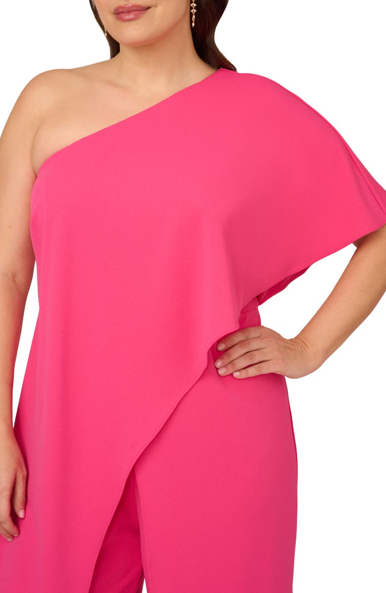 Adrianna Papell One-Shoulder Crepe Jumpsuit, Alternate, color, 