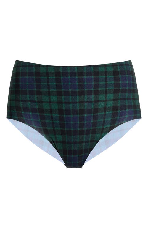 Commando Classic Print High Waist Briefs In Tartan Plaid