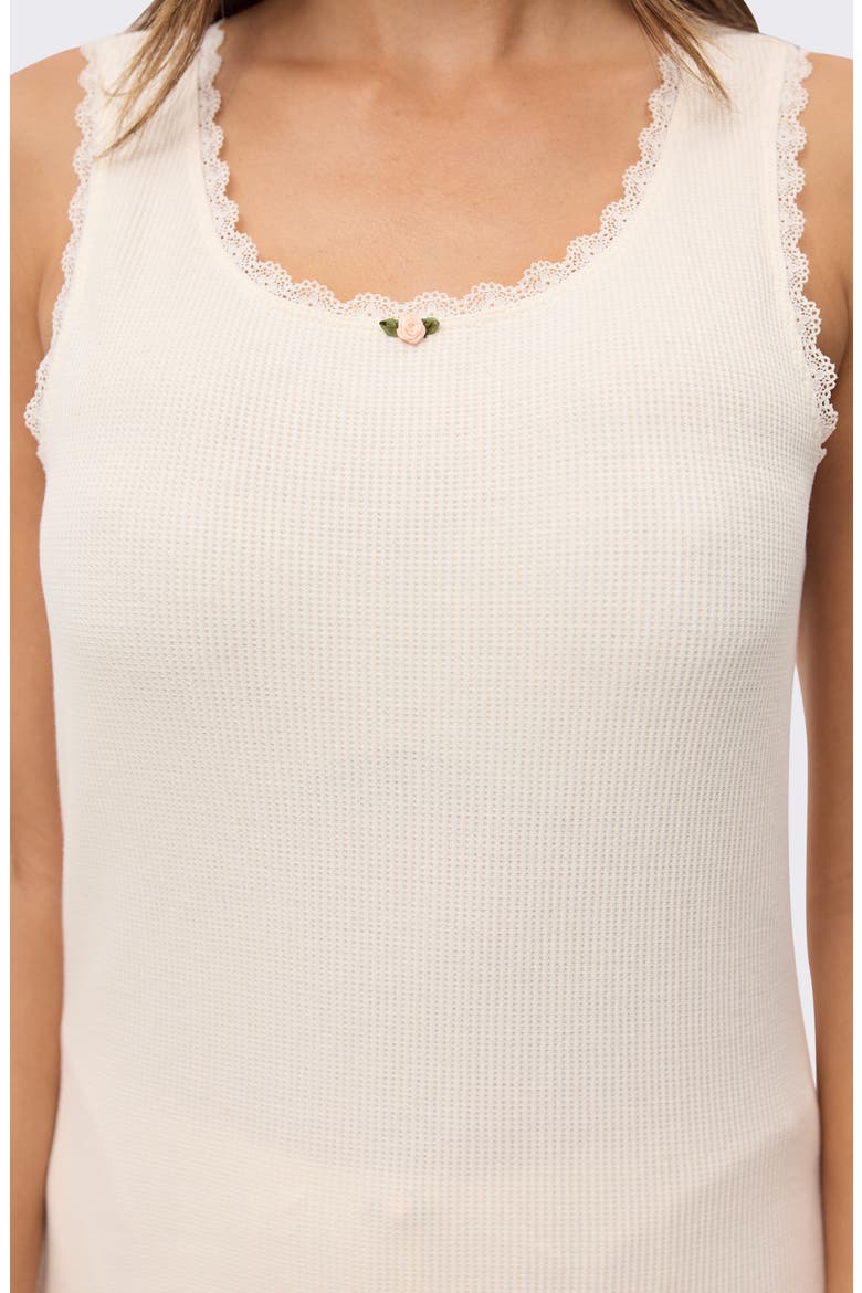 Claire Waffle Knit Short Pajamas, Alternate, color, ECRU