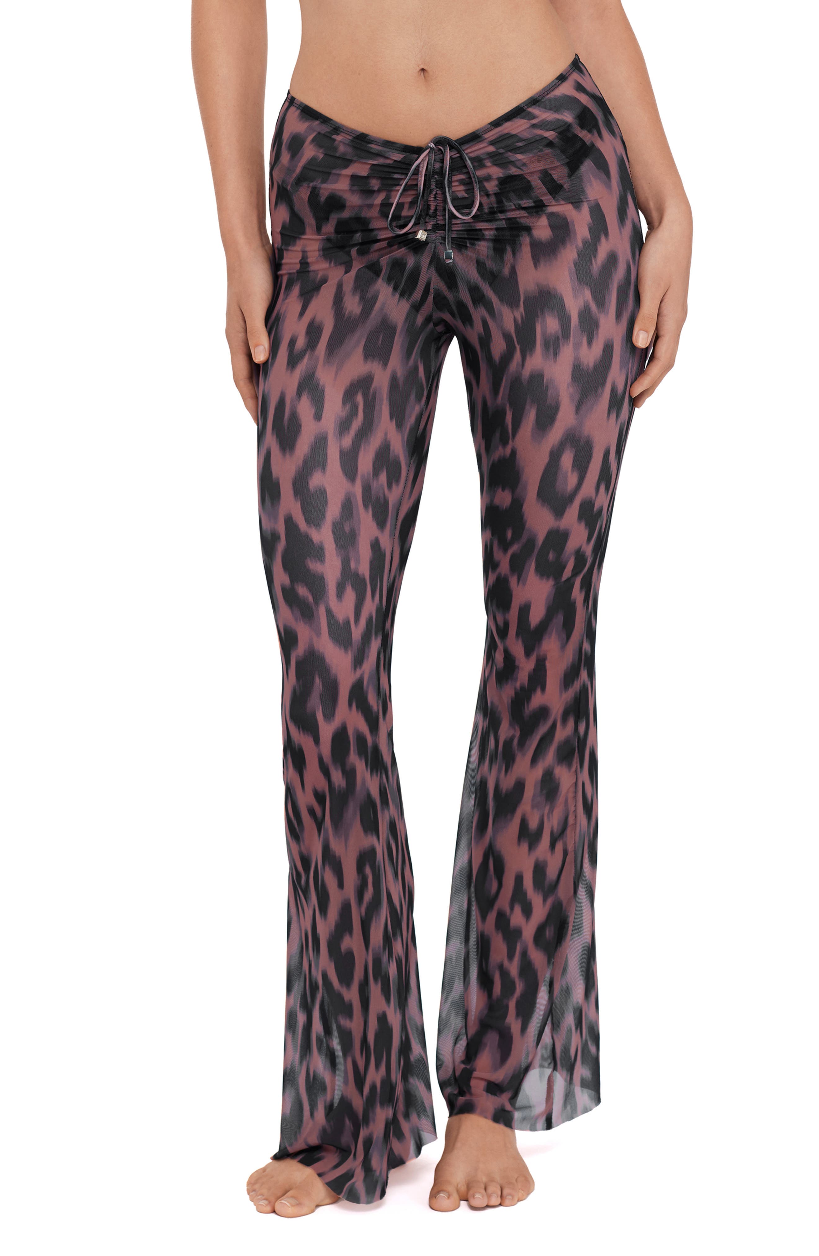 Mesh Adjustable Flare Leg Cover-Up Pants