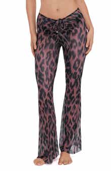 Mesh Adjustable Flare Leg Cover-Up Pants