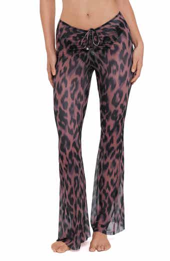 Mesh Adjustable Flare Leg Cover-Up Pants