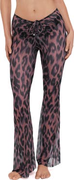 Steve Madden Mesh Adjustable Flare Leg Cover-Up Pants