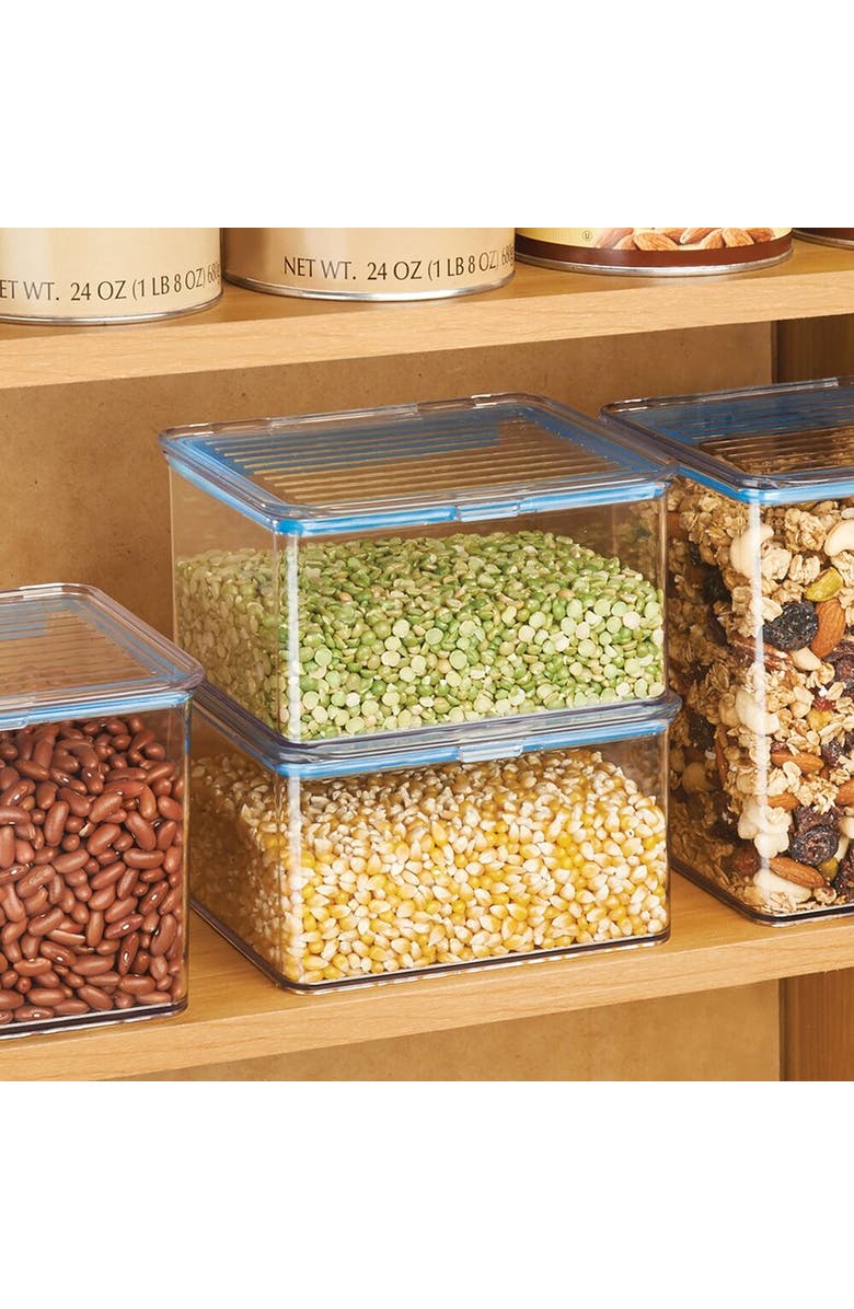 iDesign Small Food Storage Box with Airtight Seal - Set of 4 - Clear, Alternate, color, Natural