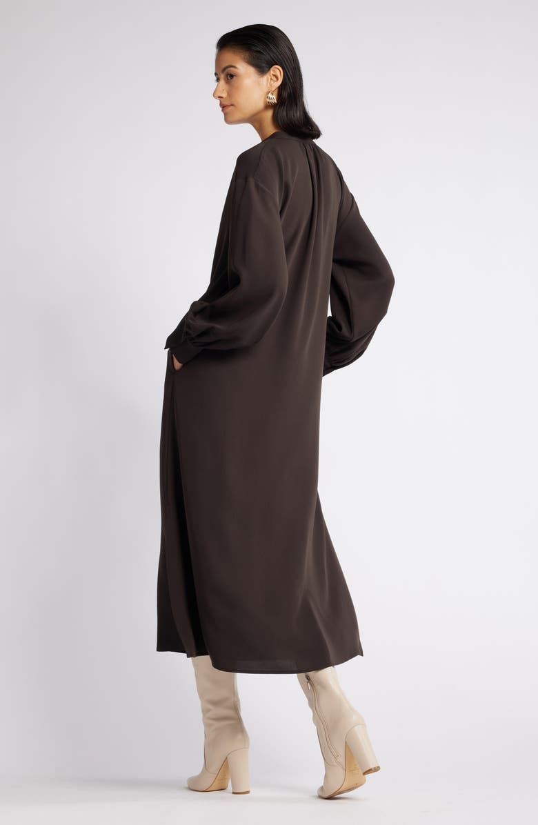 Nordstrom Gathered Long Sleeve Side Slit Maxi Dress, Alternate, color,