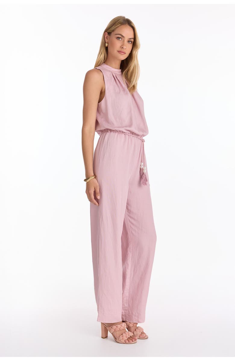 The Noli Shop Fernanda Linen Jumpsuit, Alternate, color, Blush