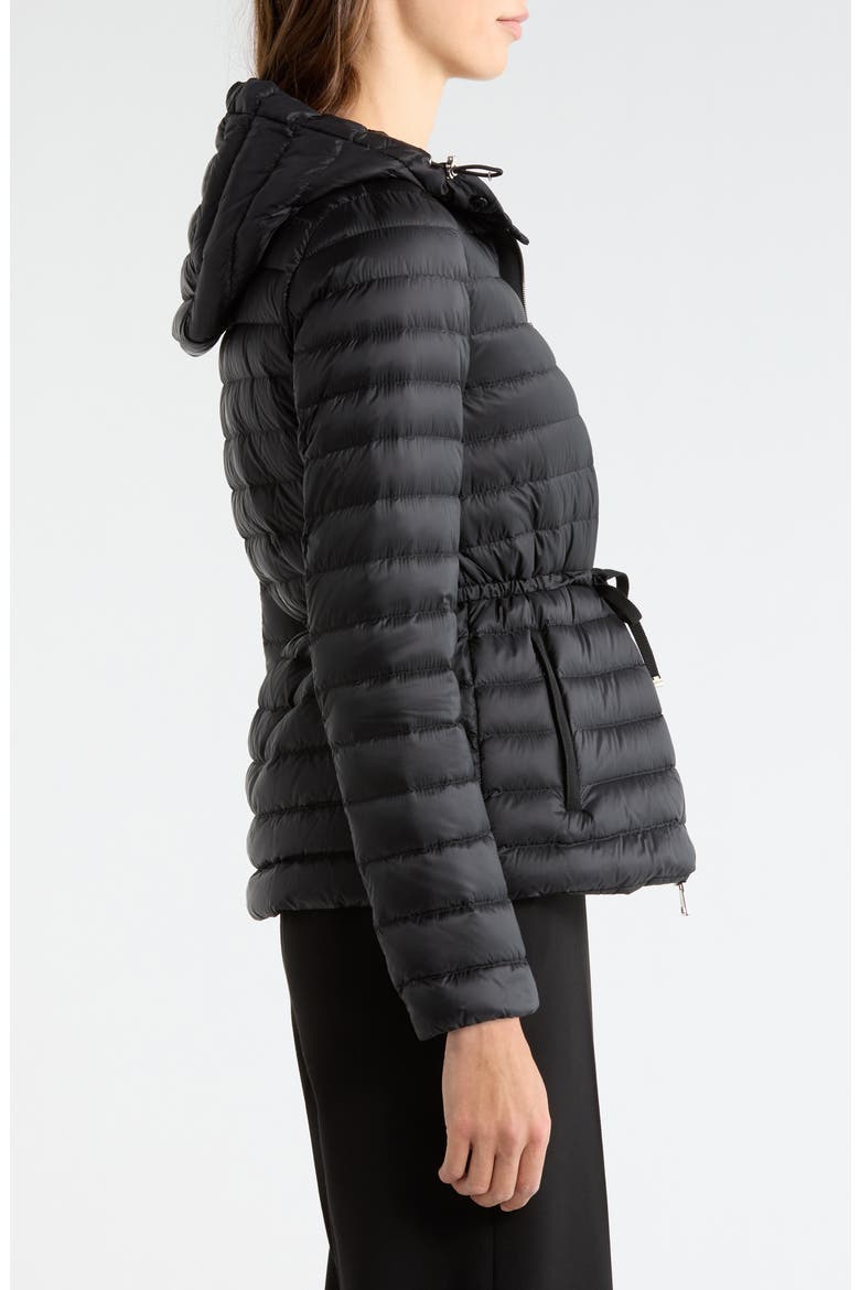 Raie Short Nylon Down Puffer Jacket, Alternate, color, BLACK
