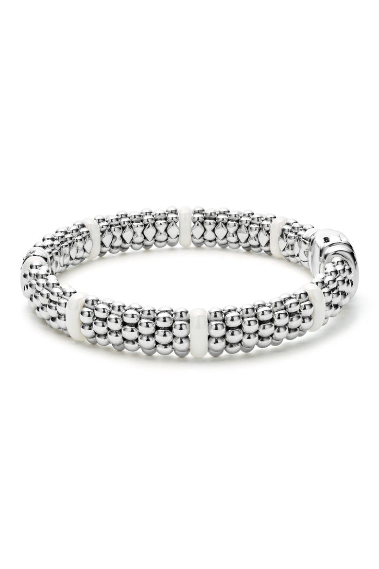 White Caviar Diamond Station Bracelet, Alternate, color, SILVER/ DIAMOND