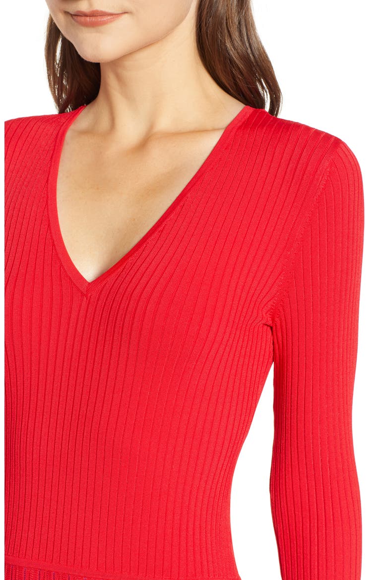 Accordion Sweater Dress, Alternate, color, RED LOLLIPOP COMBO