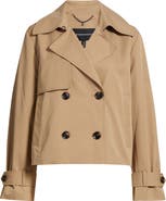 BCBG Floral Lining Short Trench Coat