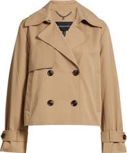 BCBG Floral Lining Short Trench Coat