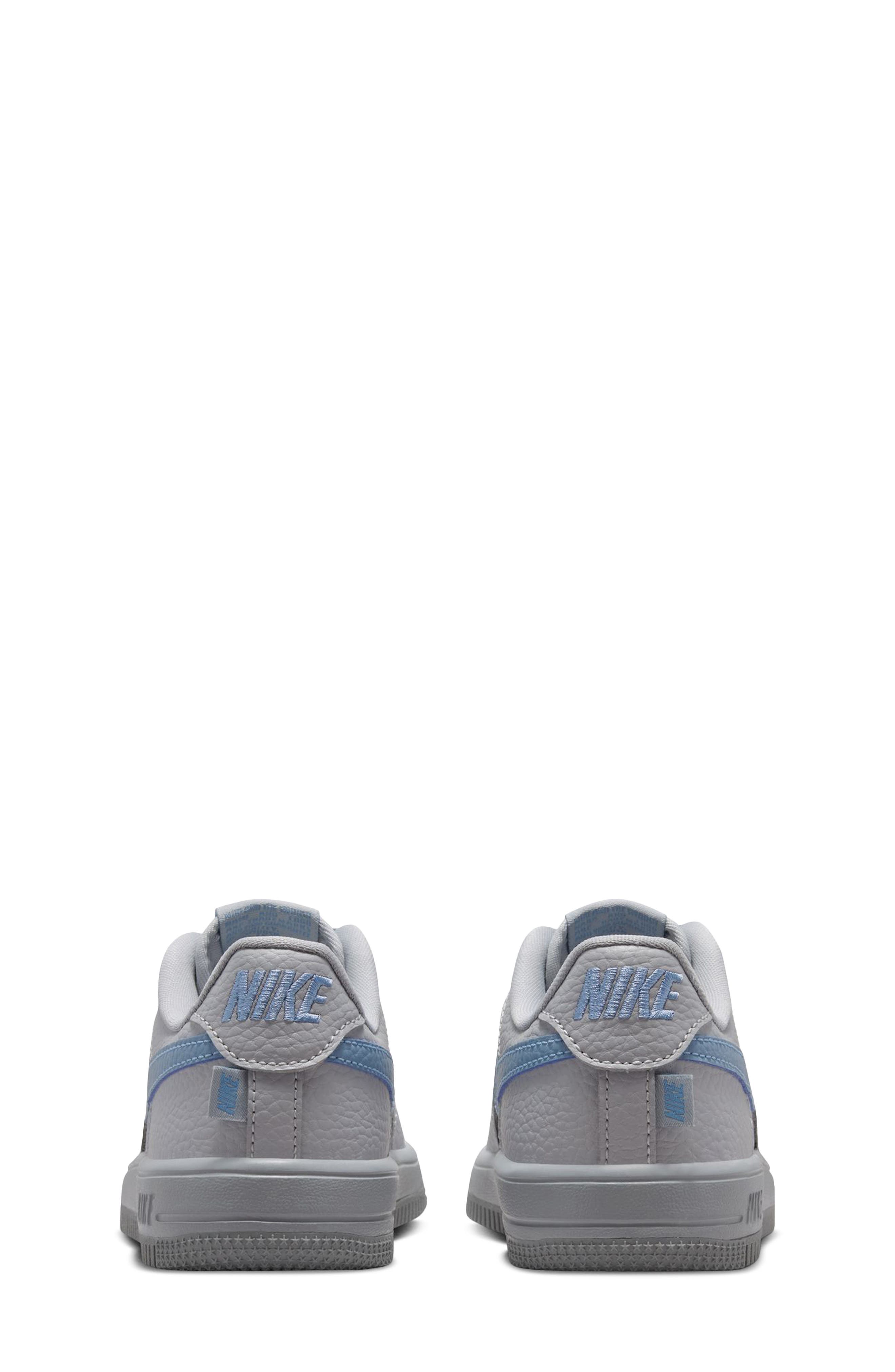 Nike Kids' Force 1 Low Basketball Sneaker, Alternate, color, Wolf Grey/ Work Blue