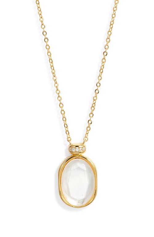 Nordstrom Demi Fine Oval Mother-of-pearl Pendant Necklace In Gold