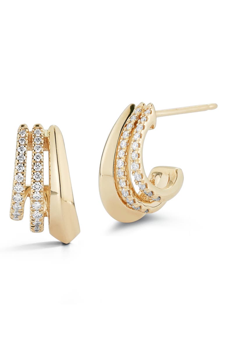 Dana Rebecca Designs Reese Brooklyn Triple Row Diamond Hoop Earrings, Alternate, color,