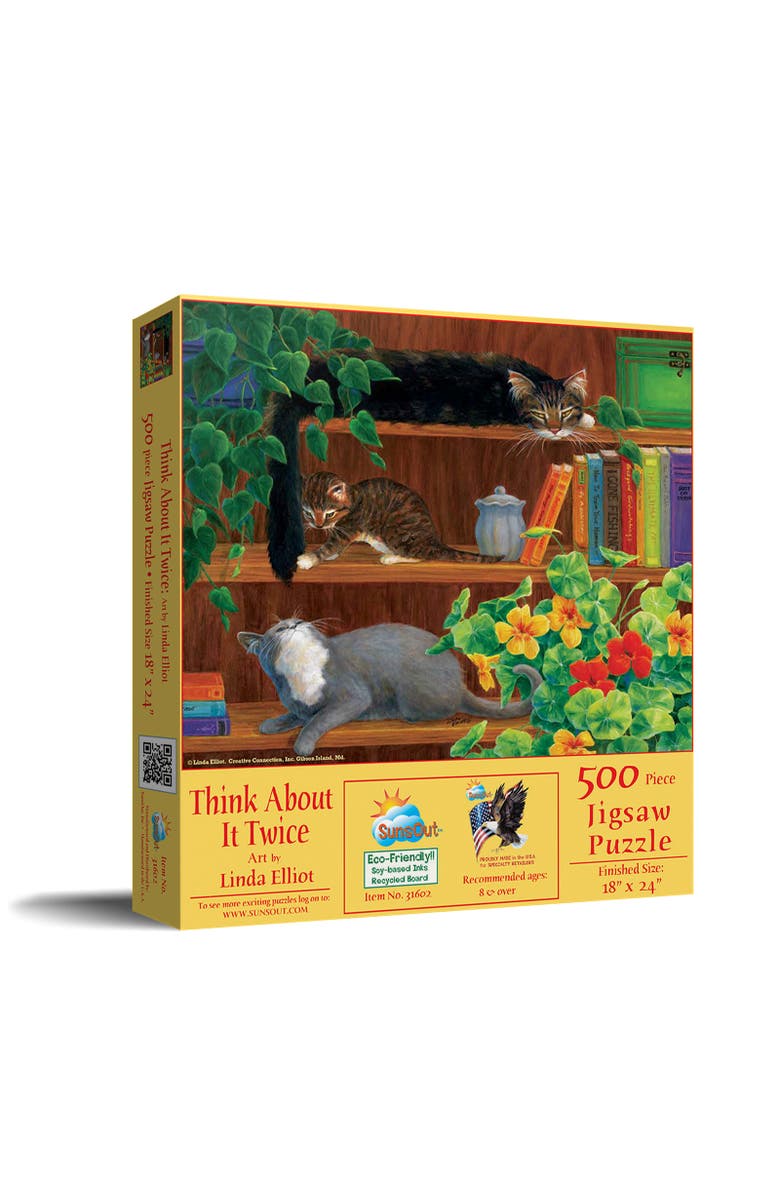 Sunsout Think About it Twice 500 piece Jigsaw Puzzle for Adults, Main, color, Multicolor