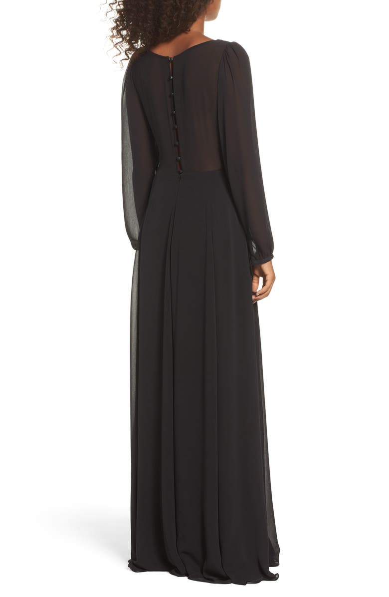 Watters Donna Luxe Chiffon Surplice A-Line Gown, Alternate, color,