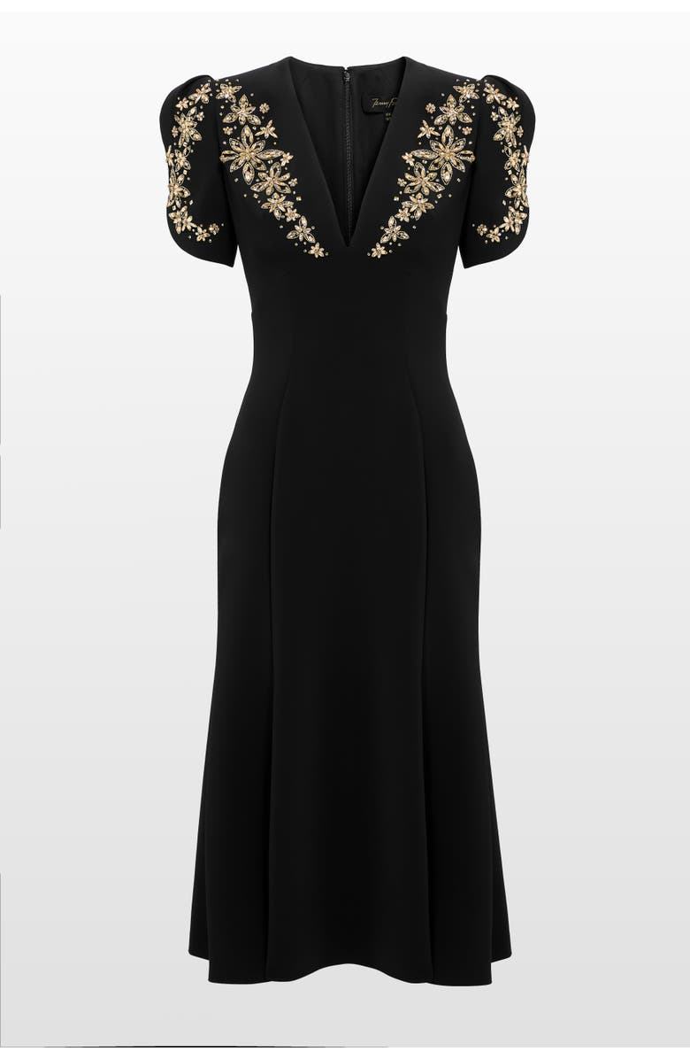 Jenny Packham Rosina Cocktail Dress, Main, color, Liquorice