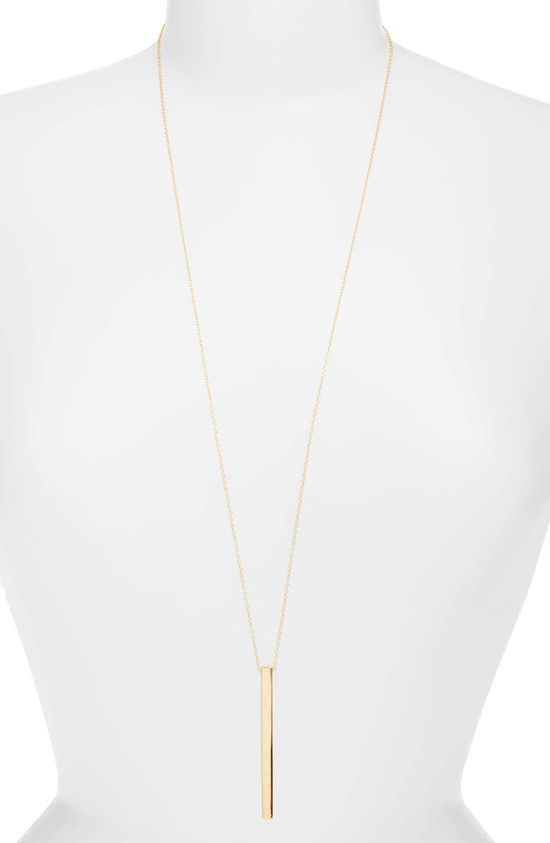 SOKO Thin Bar Pendant Necklace, Main, color, Gold