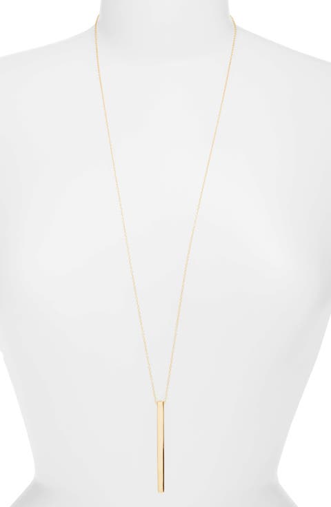 Thin Bar Pendant Necklace