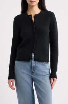 Shrunken Cotton Blend Cardigan