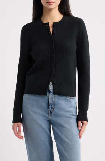Shrunken Cotton Blend Cardigan