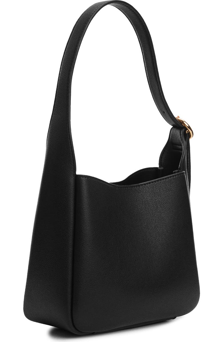 MANGO Statement Buckle Faux Leather Hobo Bag, Alternate, color,