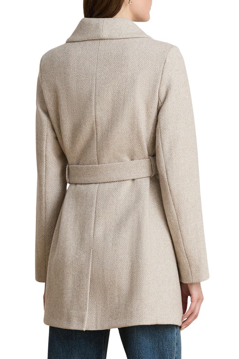Plaid Wool Wrap Coat, Alternate, color, TRUFFLE BROKEN TWILL