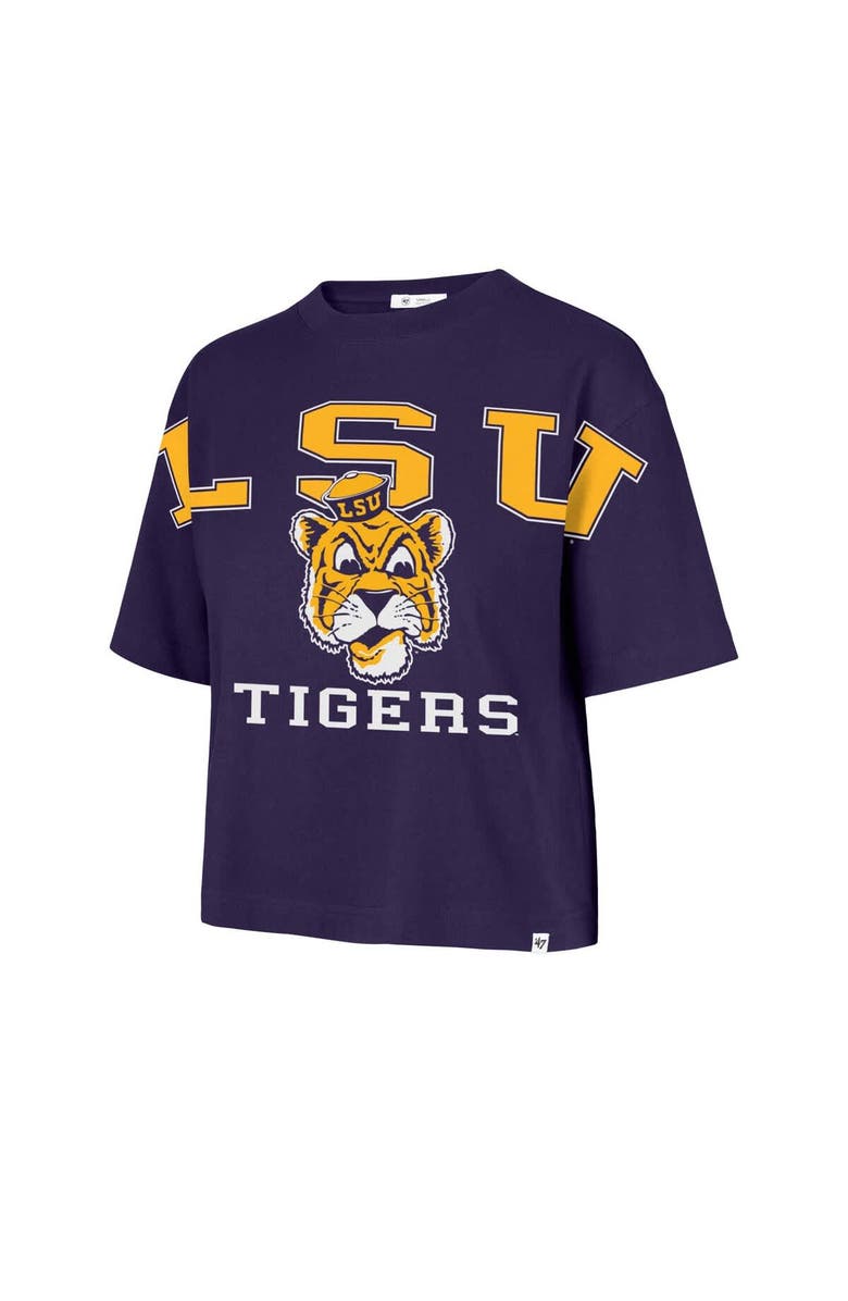 '47 Women's '47 Purple LSU Tigers Outreach City Relaxed Cropped T-Shirt, Alternate, color, 