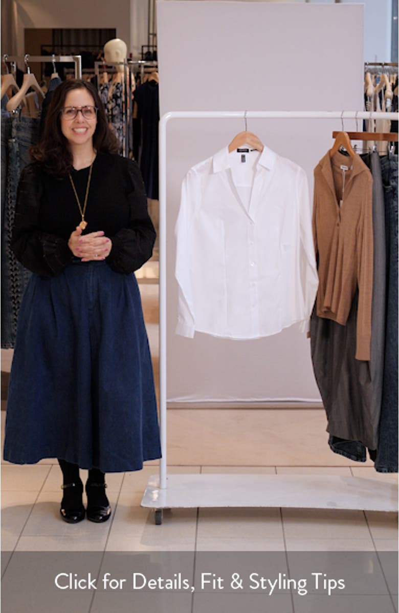 Solid Button-Up Cotton Shirt, sales video thumbnail