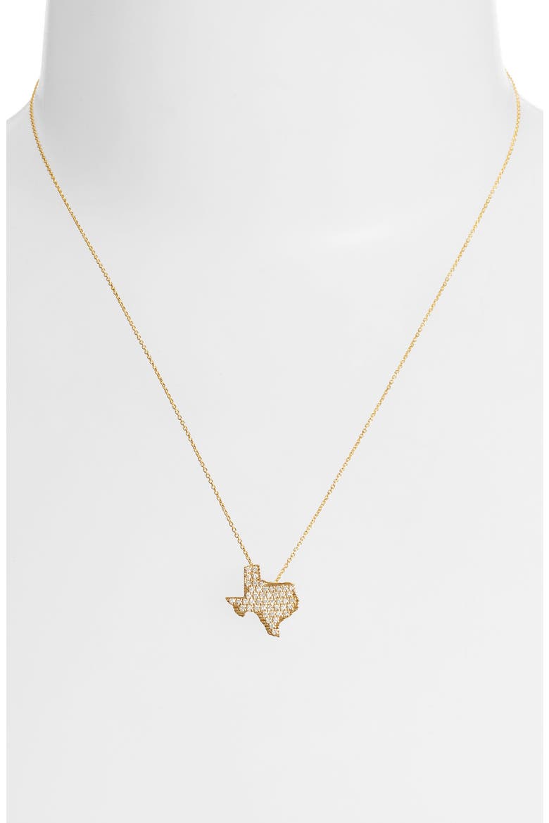 Tiny Treasures Diamond Texas Pendant Necklace, Alternate, color, YELLOW GOLD
