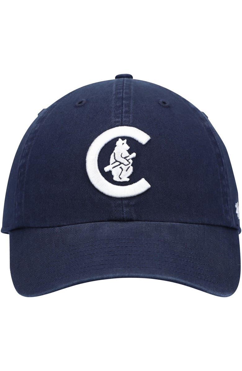 '47 Men's '47 Navy Chicago Cubs C Bear Logo Cooperstown Collection Clean Up Adjustable Hat, Alternate, color, Navy