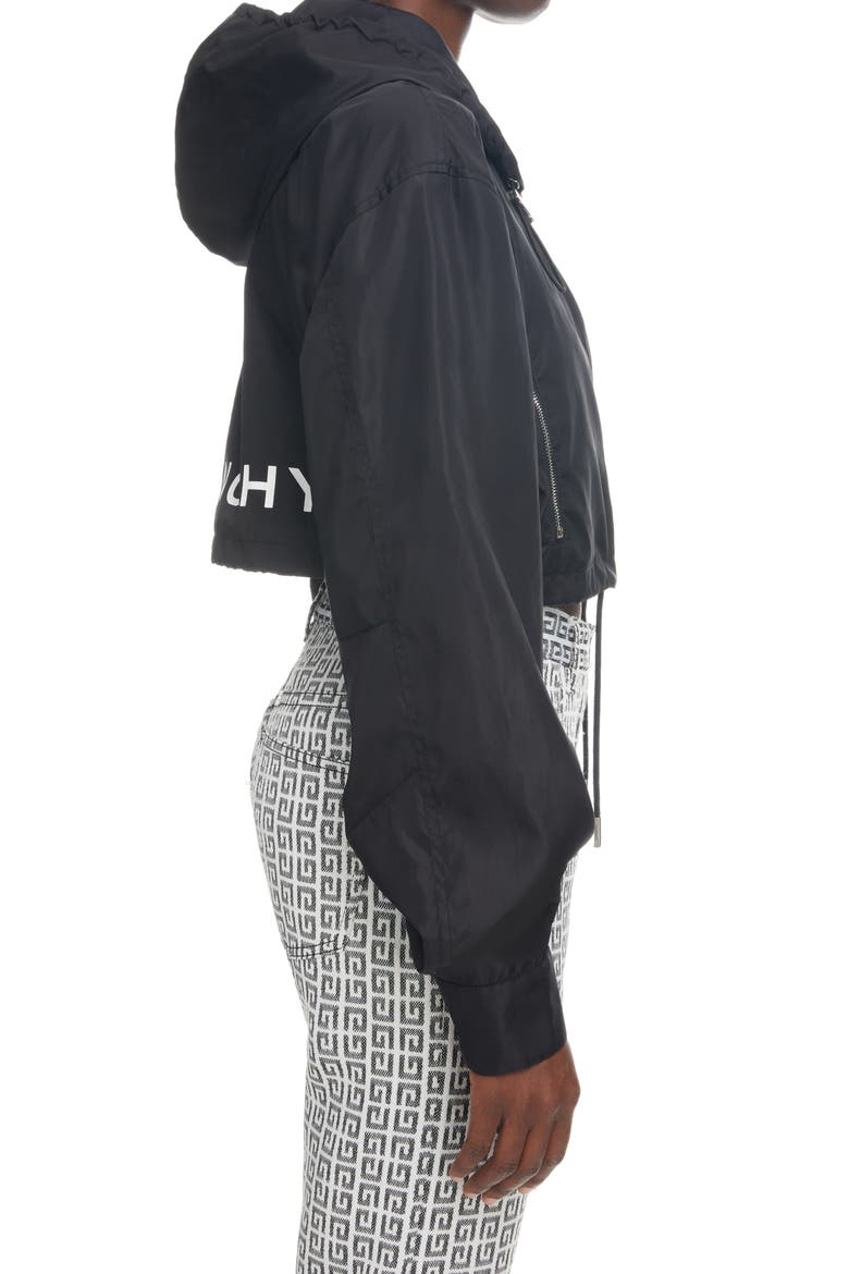 Logo Crop Windbreaker, Alternate, color, BLACK