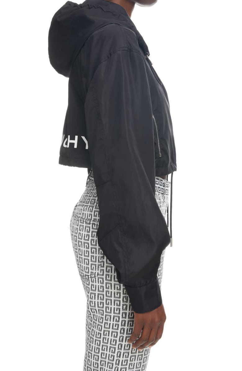 Givenchy Logo Crop Windbreaker, Alternate, color, 