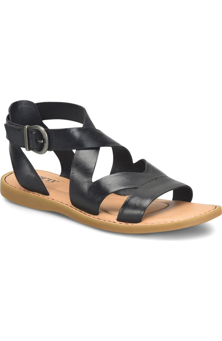 Børn May Sandal, Main, color, Black Leather