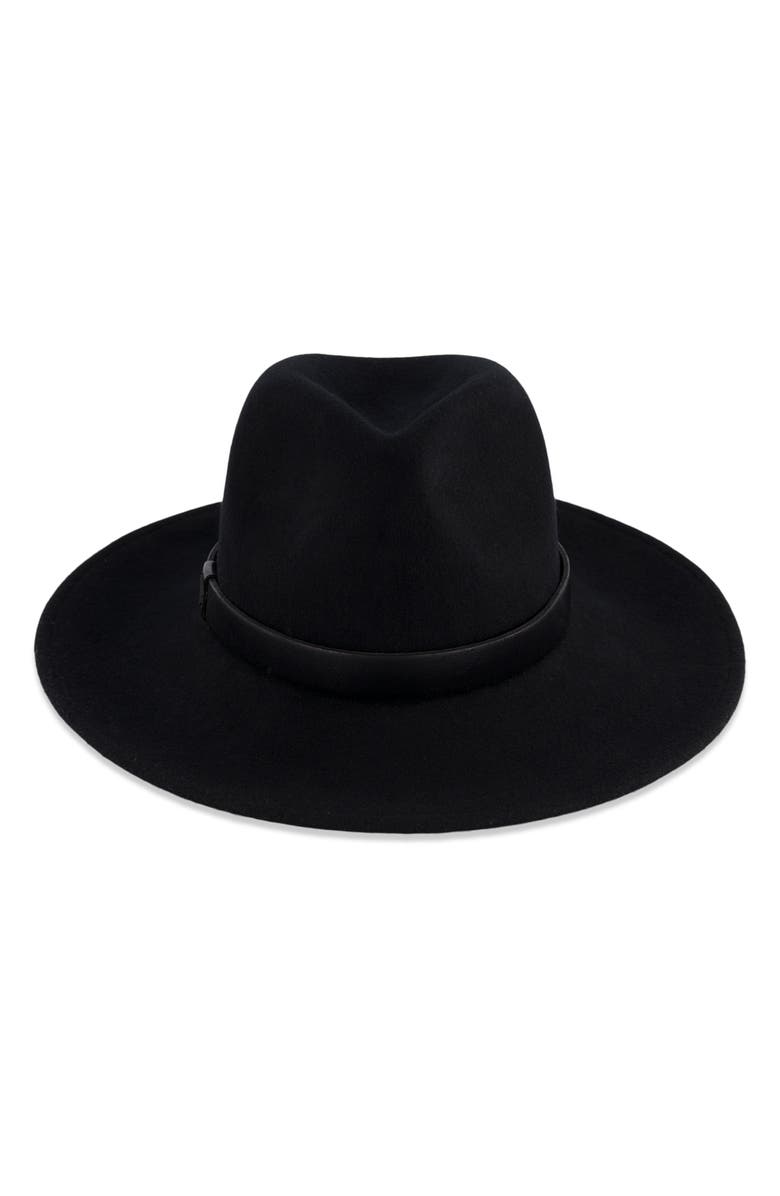 AllSaints Rivet Logo Fedora, Main, color, Matte Black