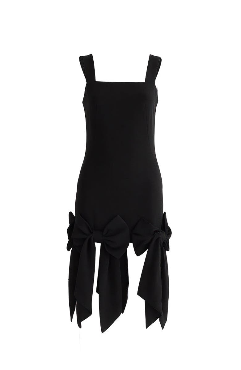 Tulleen Bow-Tail Dress, Alternate, color, Black