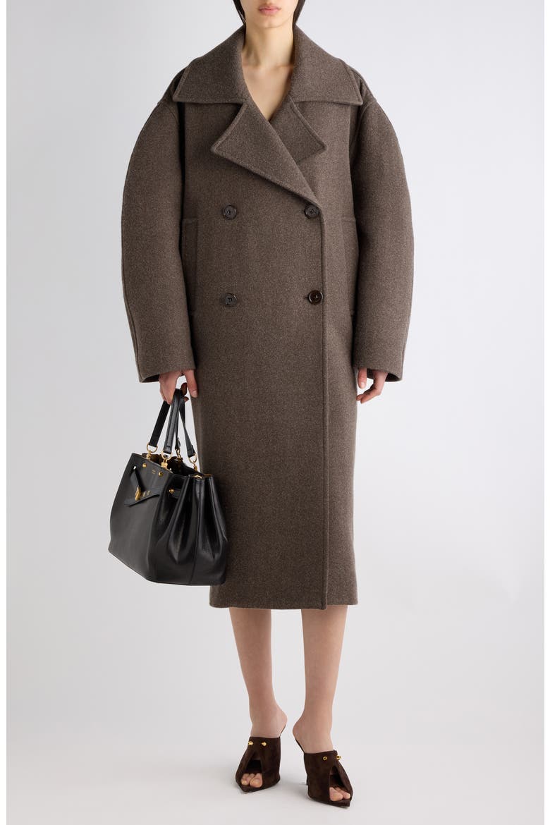 Long Cocoon Coat, Main, color, 6110 DARK BROWN