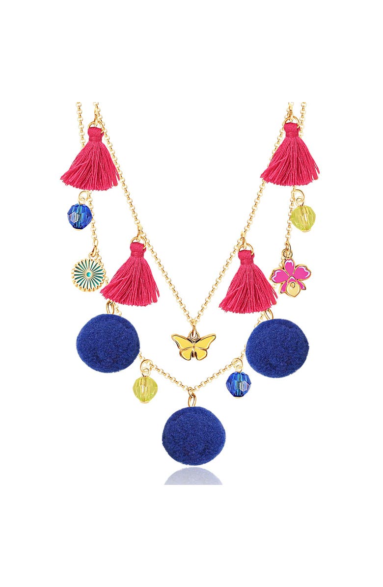 Disney Pom Pom Tassel Charm Necklace, Main, color, Multi