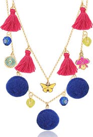 Disney Pom Pom Tassel Charm Necklace