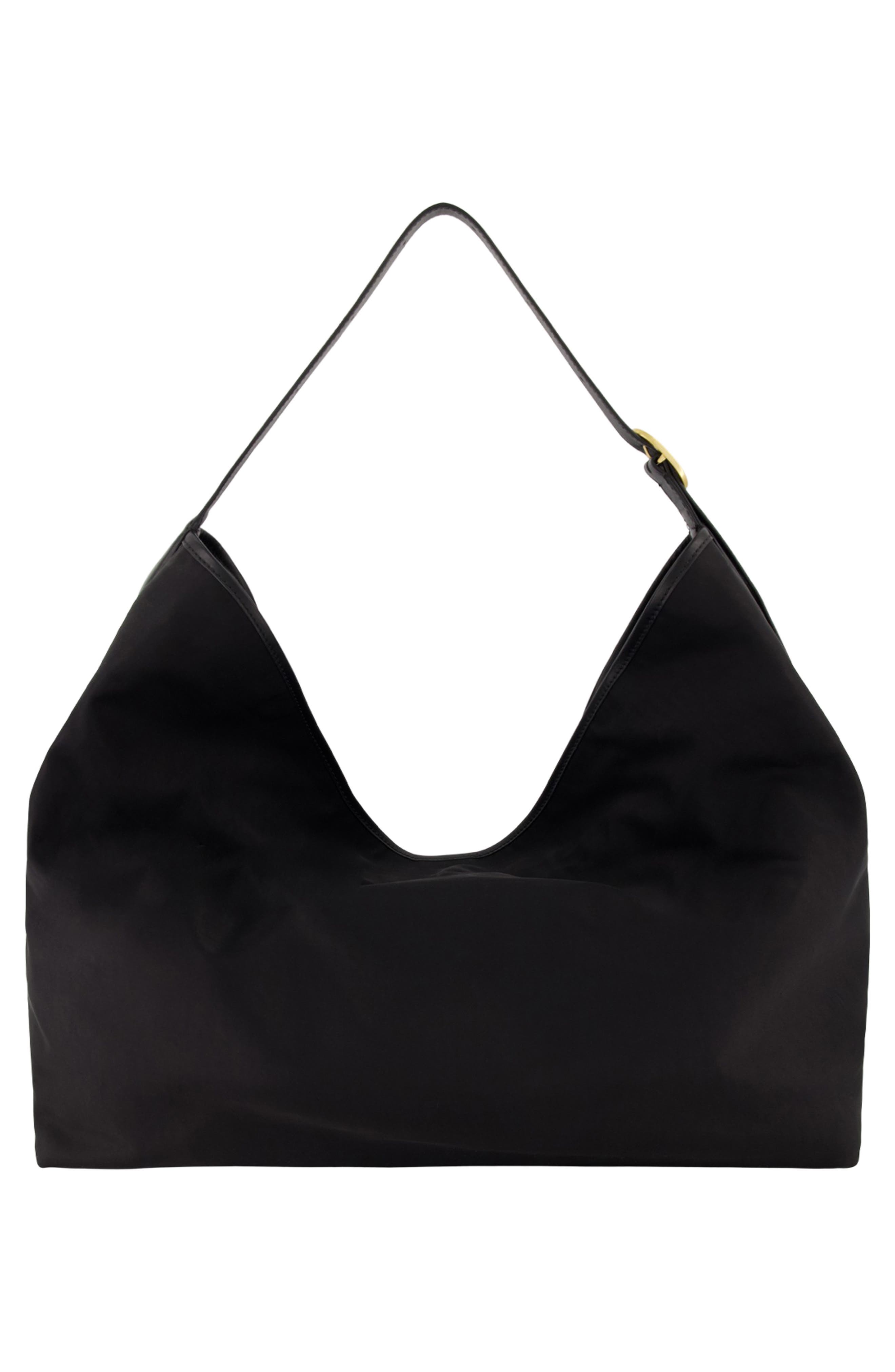 Vivian Large Nylon Hobo Bag, Alternate, color, BLACK