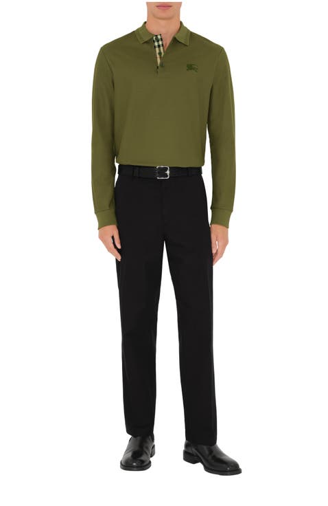 Long-sleeve Cotton Polo Shirt